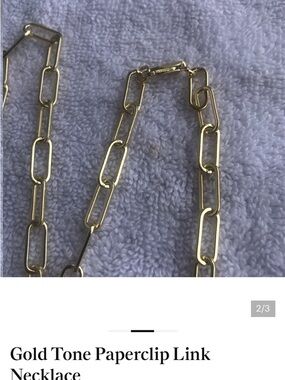 Gold-Tone Paperclip Link Necklace - Women Jewelry size 22